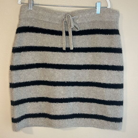 NWT Ann Taylor Loft Striped Boucle Drawstring Sweater Skirt Large - Picture 5 of 9